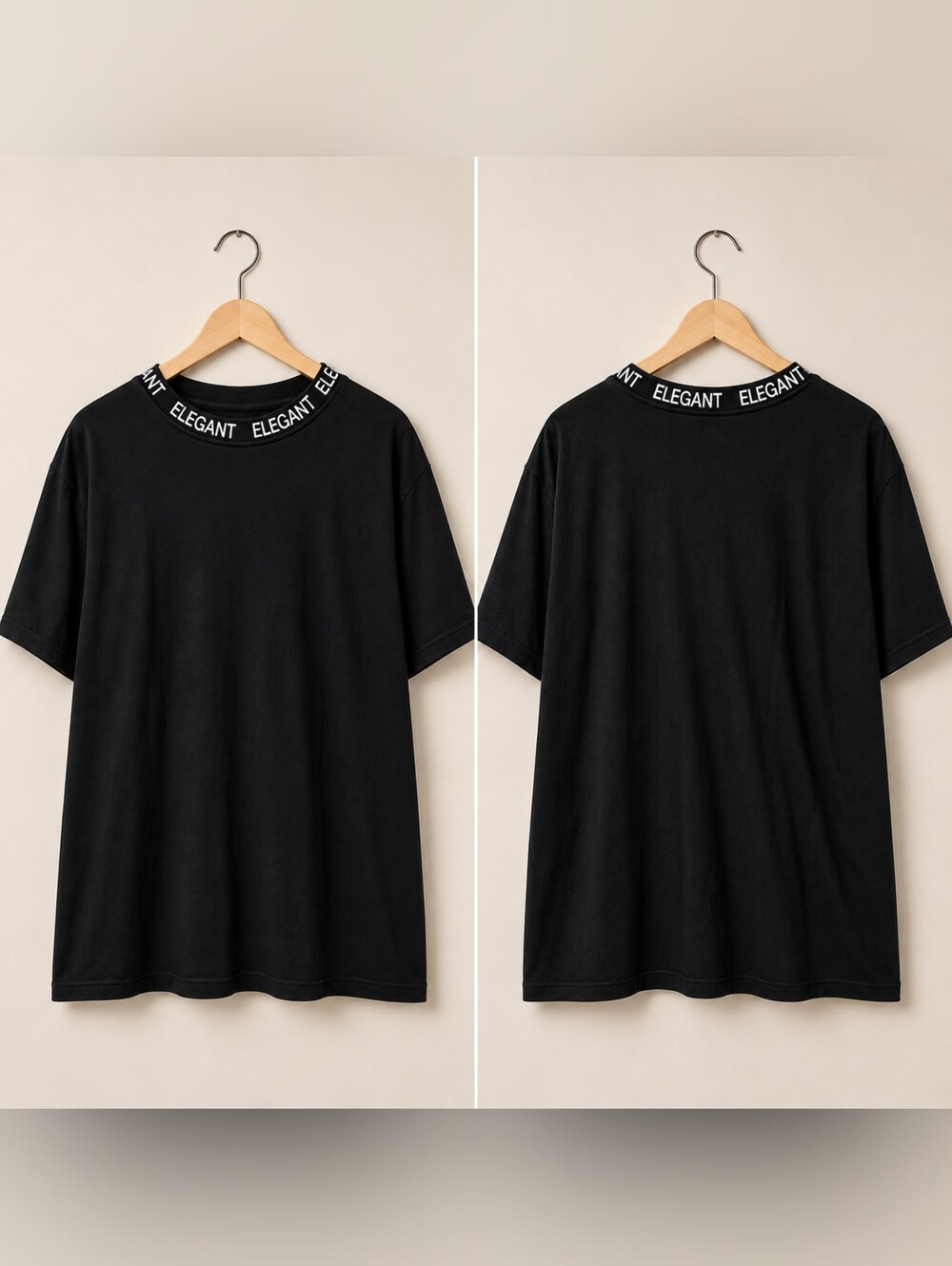 Elegant Black Oversized T-Shirt – Size XXXL
